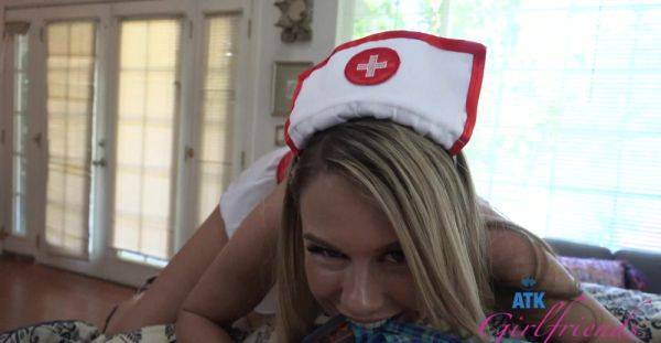 Cute babe in nurse uniform tries cock in every hole while sharing the best POV - alphaporno.com on pornogates.com