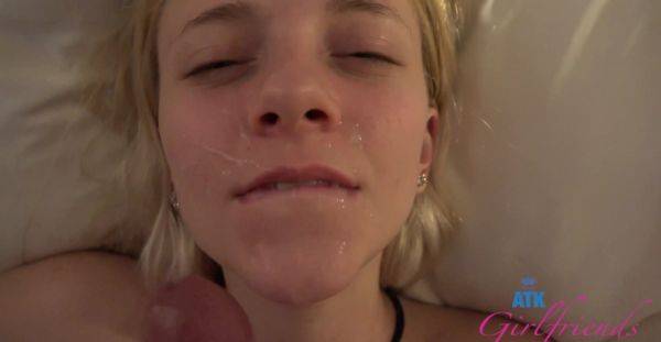 Sweet blonde ends homemade POV cam sex with a big facial - alphaporno.com on pornogates.com