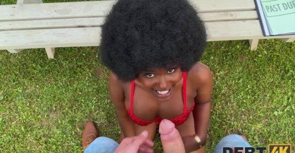 Curly ebony princess enjoys tasty dong in backyard POV romance - xbabe.com on pornogates.com