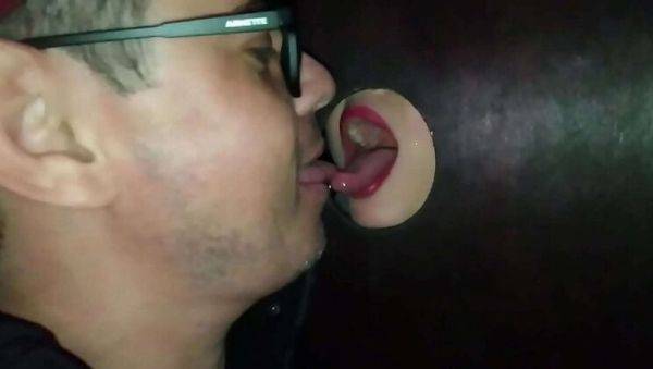 Latin Milf Takes Multiple Big Cocks at Public Gloryhole - porntry.com on pornogates.com