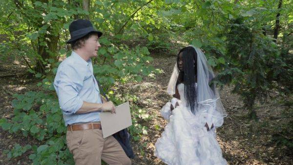 Ebony bride gets lost in the woods and fucked by a random dude - xbabe.com on pornogates.com