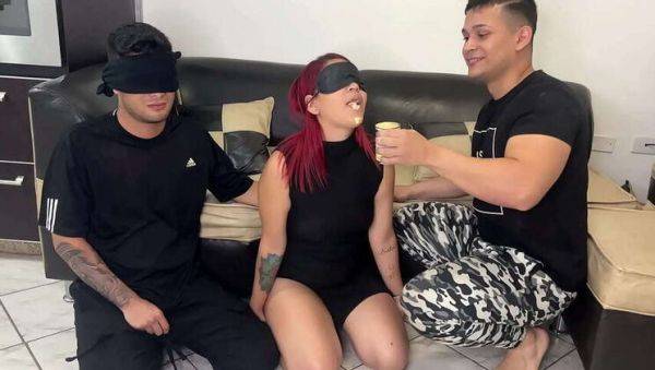 Couple Agrees to Blindfold Game, Secretly a Plan to Bang Hot Girlfriend (Cheating, Cuckold, Netorare) - porntry.com on pornogates.com