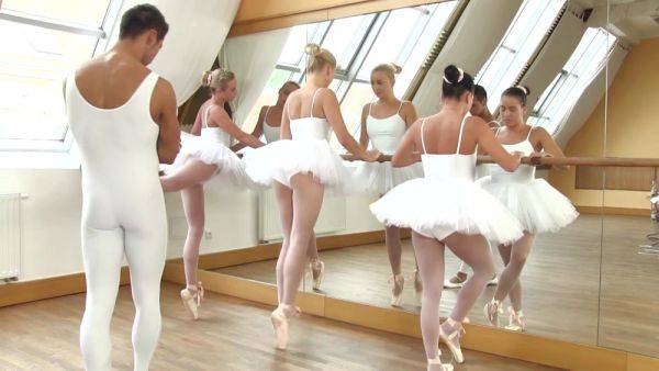 Russian ballerinas share cock on the dance floor - xbabe.com on pornogates.com