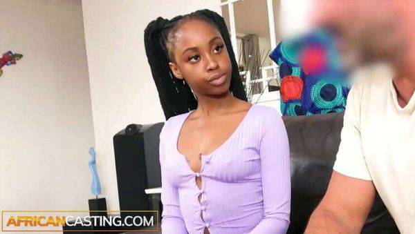 Ebony Amateur Kitty's Audition: Defiant Blowjob & Riding Hard for White Cock - porntry.com on pornogates.com