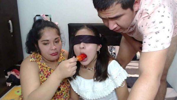 A Sizzling Latina's First Time Trying a Cock, Blindfolded in Amateur Lingerie - veryfreeporn.com on pornogates.com