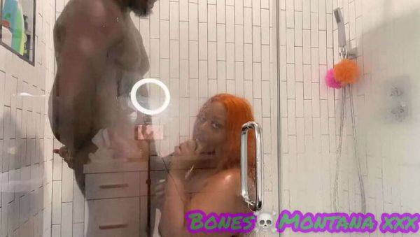 Ebony BBW Shower Fun with Juicy T & Bones Montana - veryfreeporn.com on pornogates.com