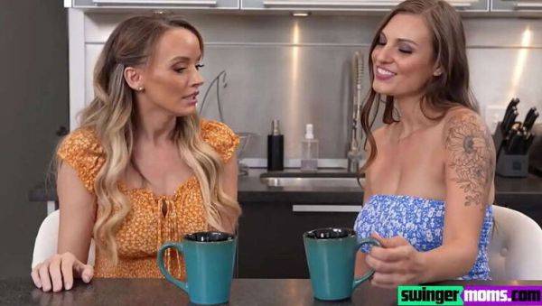 Stepmom Pristine Edge and Kenzie Love: Lesbian Encounter Caught on Tape for Stepson Threesome - porntry.com on pornogates.com